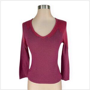 Versace Versus Gianni Vintage Mauve Purple Pink V-neck Mohair Wool Sweater 38